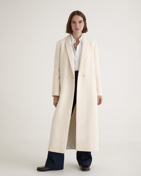 Blanche Manteau Long
